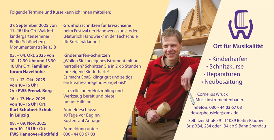 Kinderharfen - Termine, Kurse und Veranstaltungen